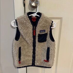 Patagonia Retro Cream and Navy Fleece Vest